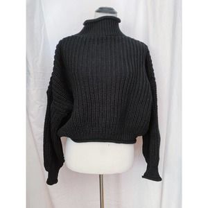 SHEIN black turtle neck knit sweatshirt